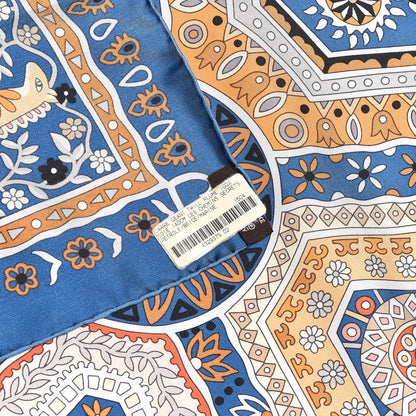 Hermes Silk Les Chemins Secrets Scarf 140 Petrole Beige Marine 3 of 4
