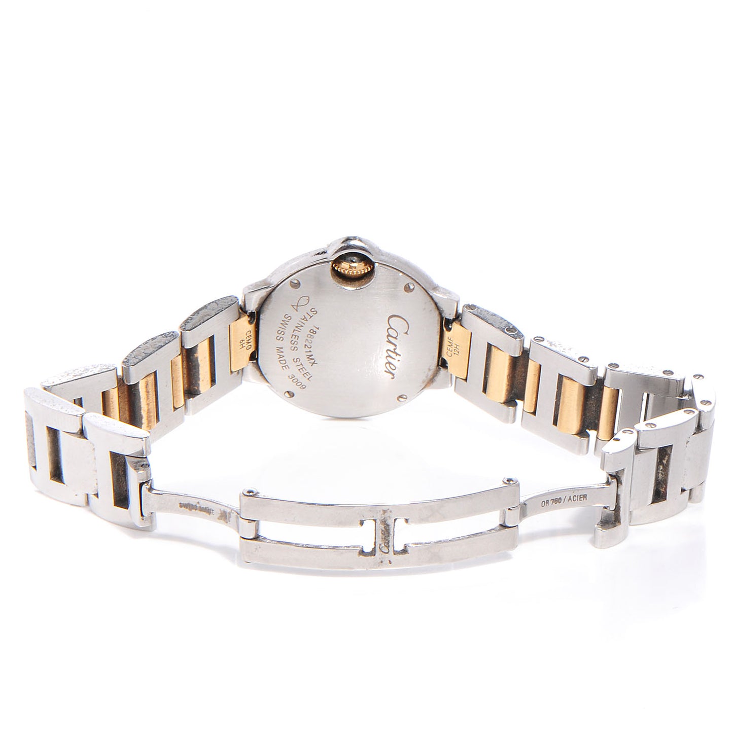 Stainless Steel 18K Yellow Gold 28mm Ballon Bleu De Cartier Quartz Watch