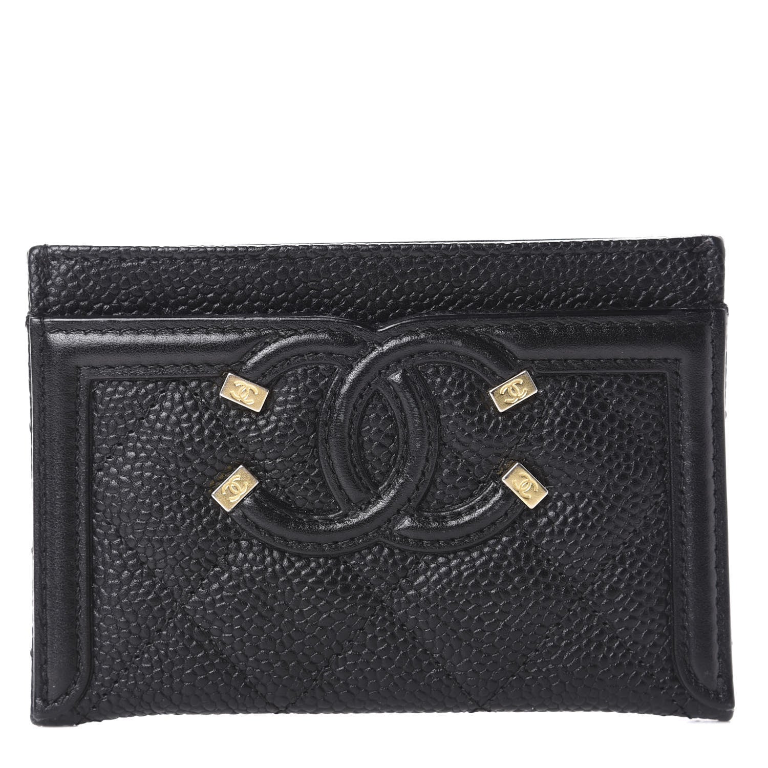 Chanel Caviar Quilted Filigree Card Holder Black 1 of 12