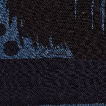 Hermes Cashmere Silk Grrrrr! Scarf 100 Prusse Marine 4 of 5