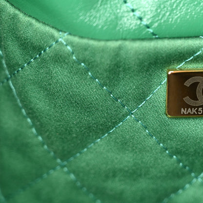 Chanel Shiny Calfskin Quilted Small Chanel 22 Green 8 of 14