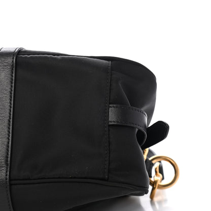 Prada Tessuto Nylon Soft Calfskin Shopping Satchel Black 9 of 9