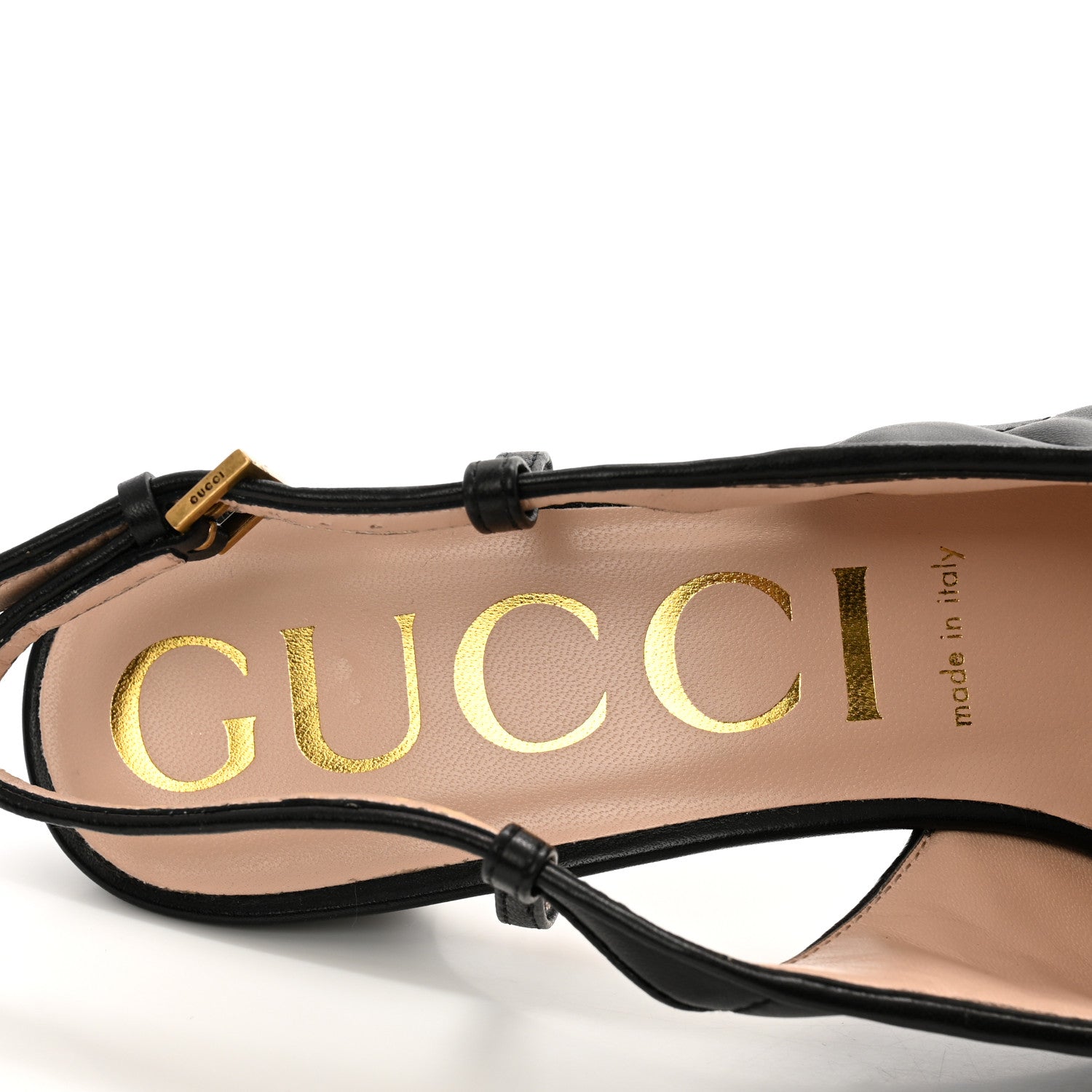 Gucci Nappa Charlotte Chevron Matelasse Double G 75mm Slingback Pumps 40 Black 7 of 10