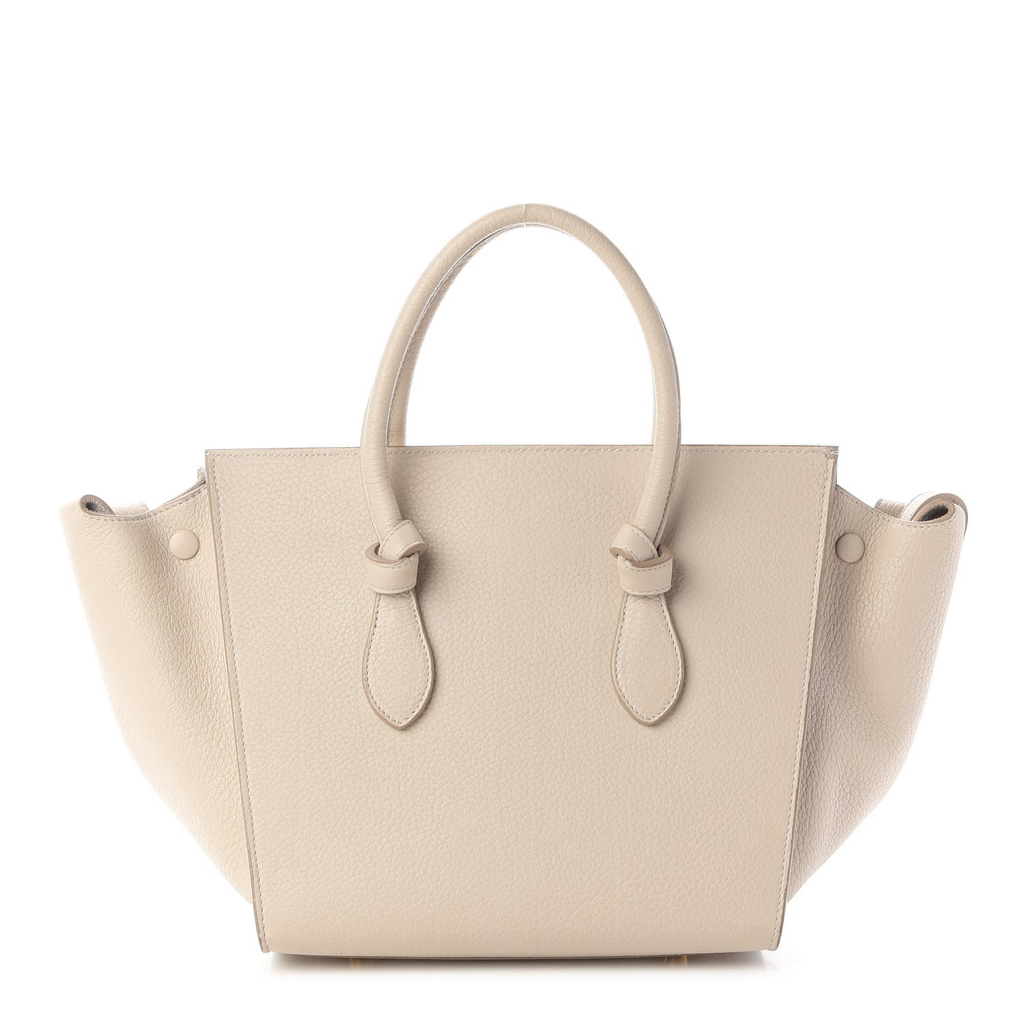 Crisped Calfskin Mini Tie Knot Tote Chalk