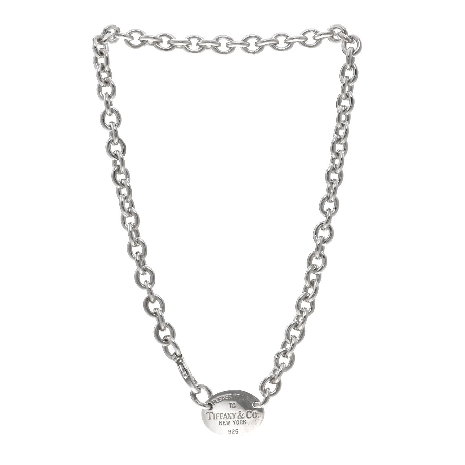 Tiffany Sterling Silver Return to Oval Tag Choker Necklace 3 of 3