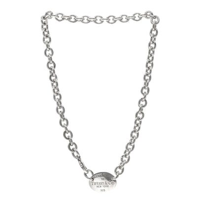 Tiffany Sterling Silver Return to Oval Tag Choker Necklace 3 of 3