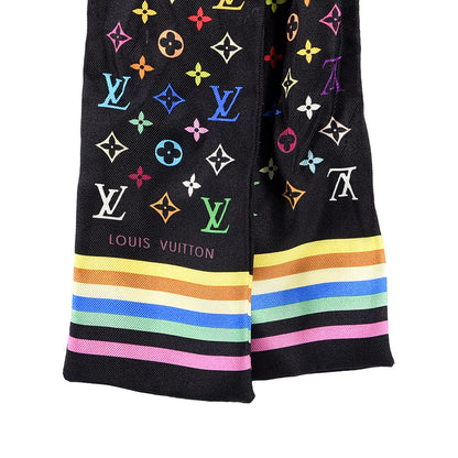 Louis Vuitton Silk Monogram Multicolor Bandeau Black 2 of 3