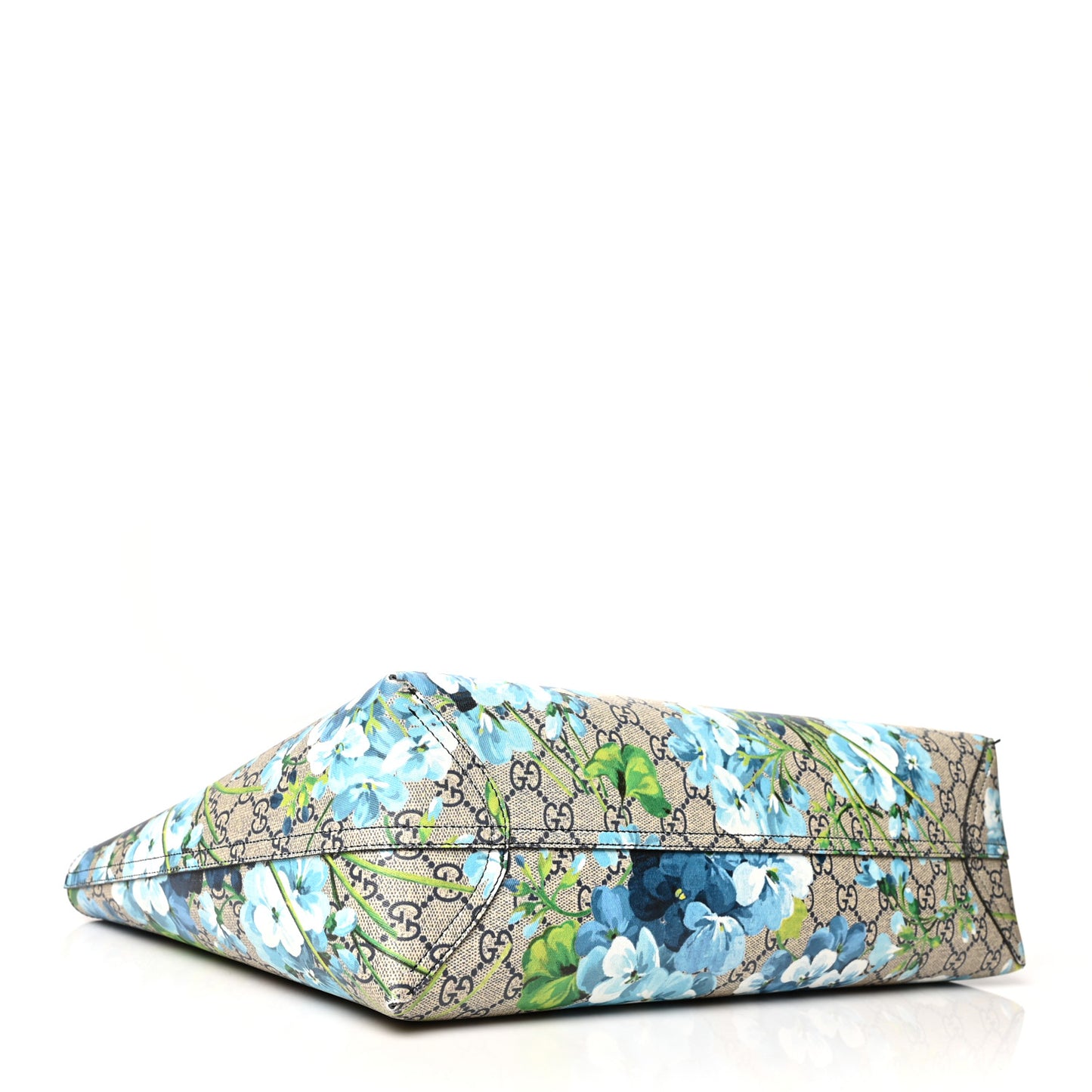 GG Supreme Monogram Blooms Medium Reversible Tote Beige Blue Navy