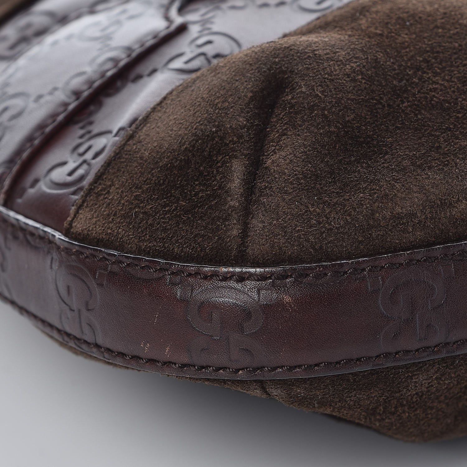 Gucci Guccissima Suede Hasler Hobo Dark Brown 14 of 16