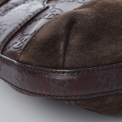 Gucci Guccissima Suede Hasler Hobo Dark Brown 14 of 16