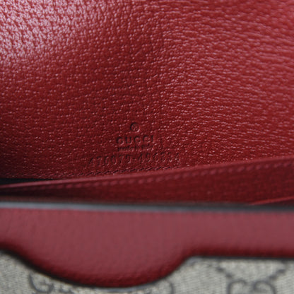 Gucci GG Supreme Monogram Web Queen Margaret Chain Wallet Red 8 of 10