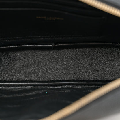 Saint Laurent Grain De Poudre Matelasse Monogram Mini Lou Camera Bag Black 5 of 13