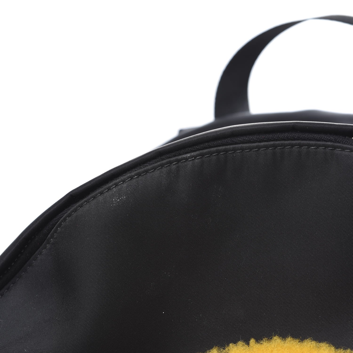 Fendi Nylon Shearling Vitello Elite Lightbulb Backpack Black Narciso 7 of 11