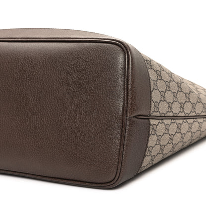 Gucci GG Supreme Monogram Textured Dollar Calfskin Web Large Ophidia Tote Beige Ebony New Acero 10 of 10