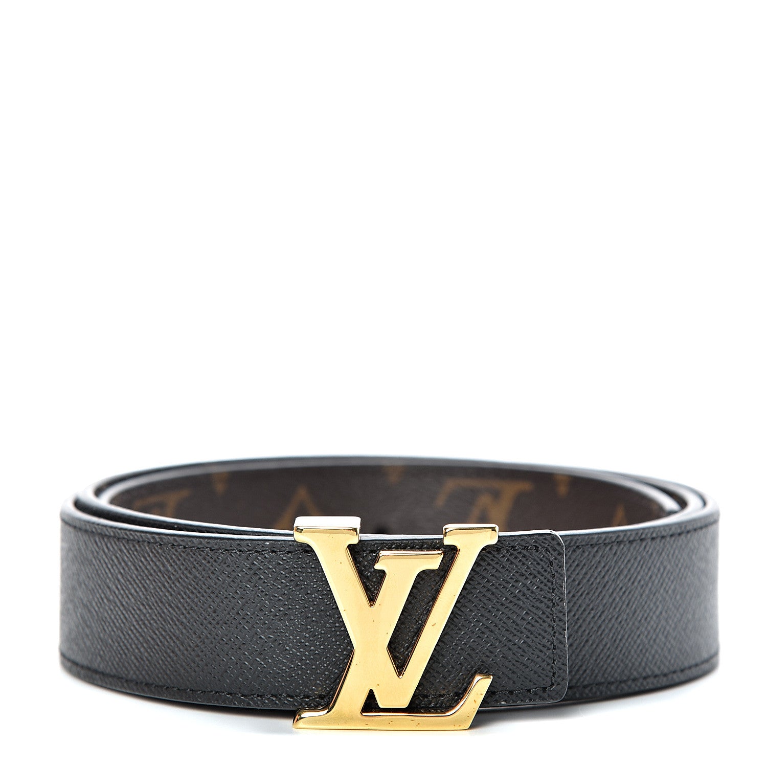 Louis Vuitton Calfskin Monogram 30mm LV Initiales Reversible Belt 90 36 Black 1 of 7