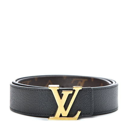 Louis Vuitton Calfskin Monogram 30mm LV Initiales Reversible Belt 90 36 Black 1 of 7