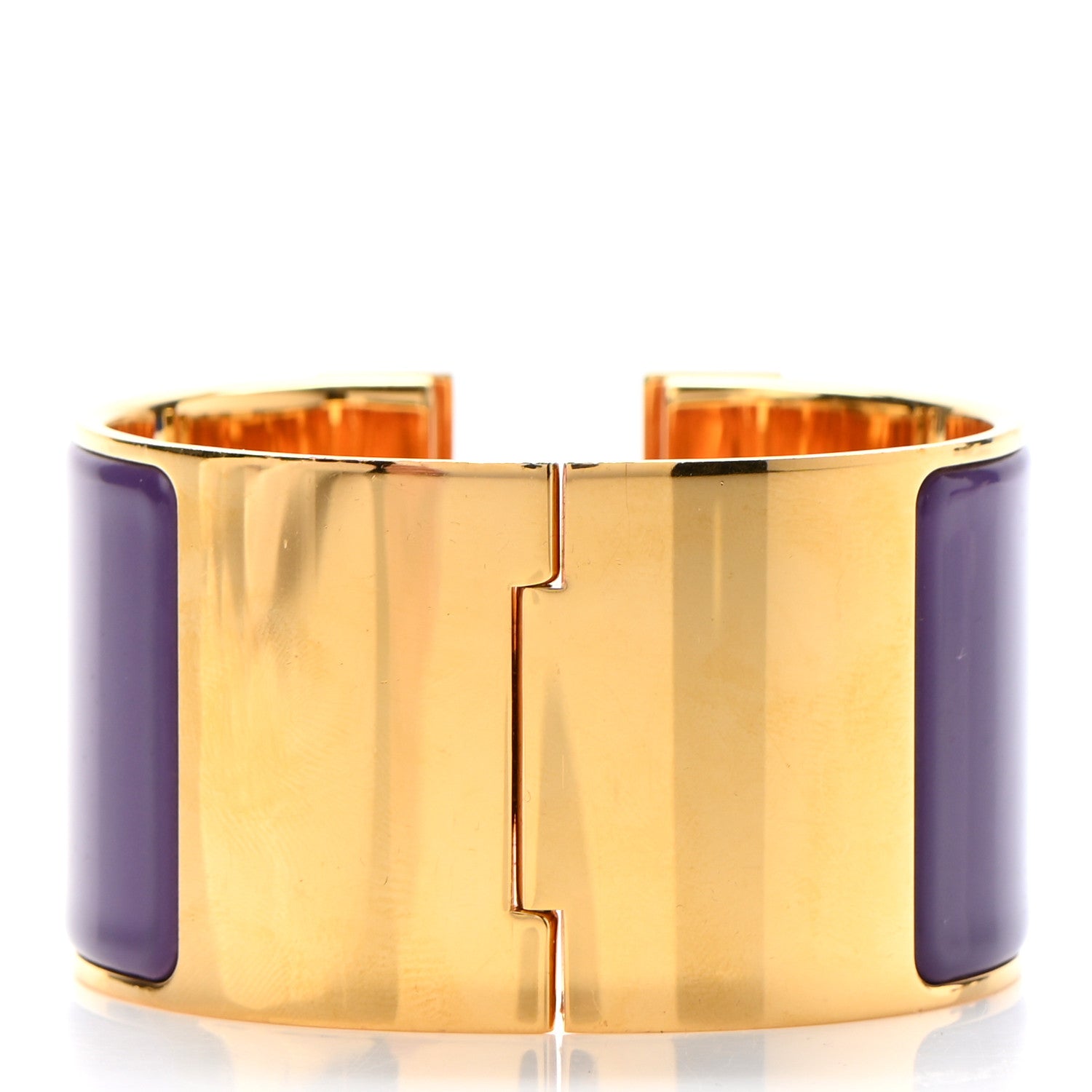 Hermes Enamel Extra Wide Clic Clac H Bracelet PM Pourpre 3 of 4