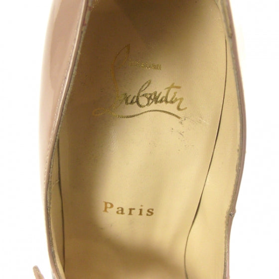 Christian Louboutin Patent Bibibop 140 Pumps 38.5 Nude 6 of 6