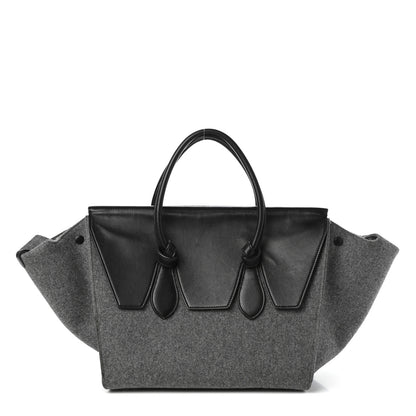Celine Felt Calfskin Medium Tie Knot Tote Grey Black 1 of 9