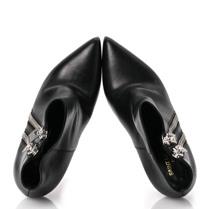 Saint Laurent Calfskin Double Zipper Booties 38 Black 2 of 11