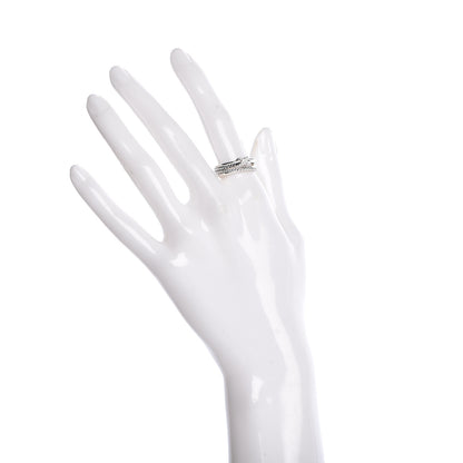 David Yurman Sterling Silver Diamond X Crossover Ring 54 6.75 2 of 5