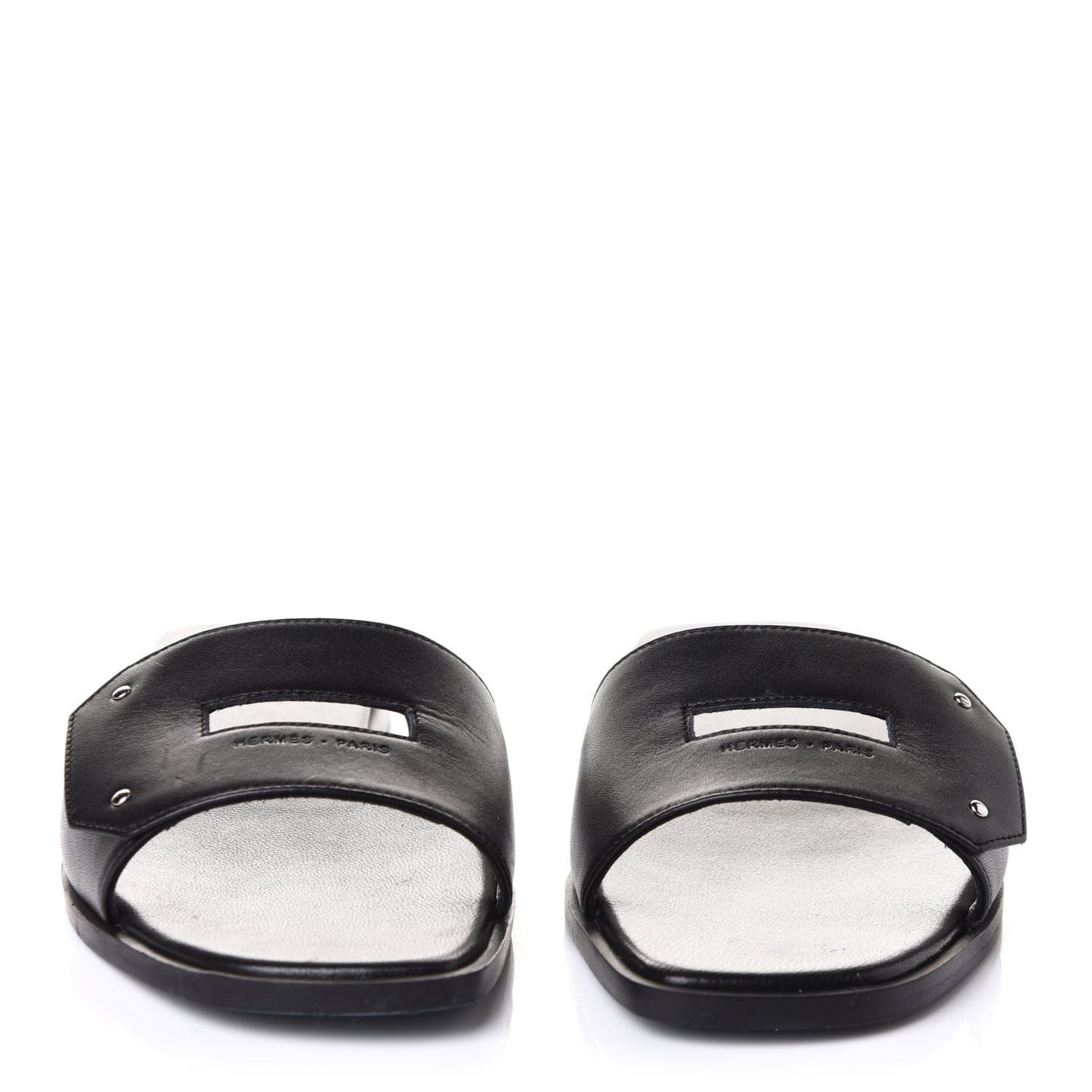 Calfskin View Sandals 37.5 Black