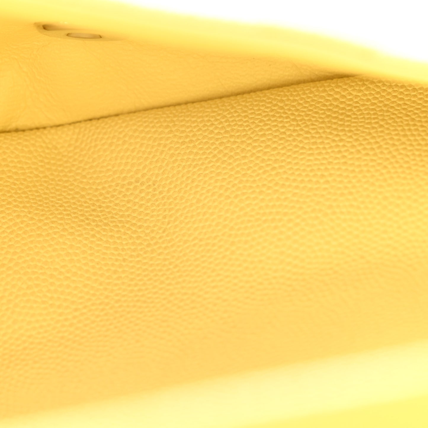 Caviar Quilted Medium Double Flap Light Yellow