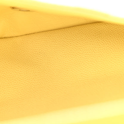 Chanel Caviar Quilted Medium Double Flap Light Yellow 6 of 10