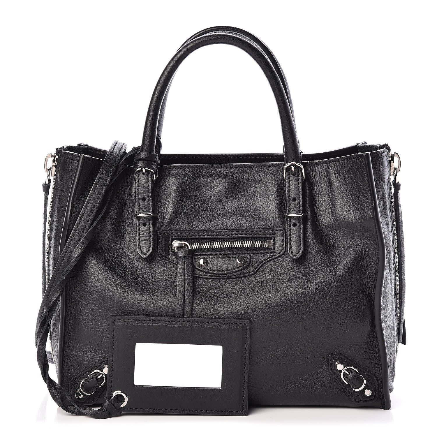 Balenciaga Grained Calfskin Papier Mini A4 Zip Around Tote Black 1 of 10