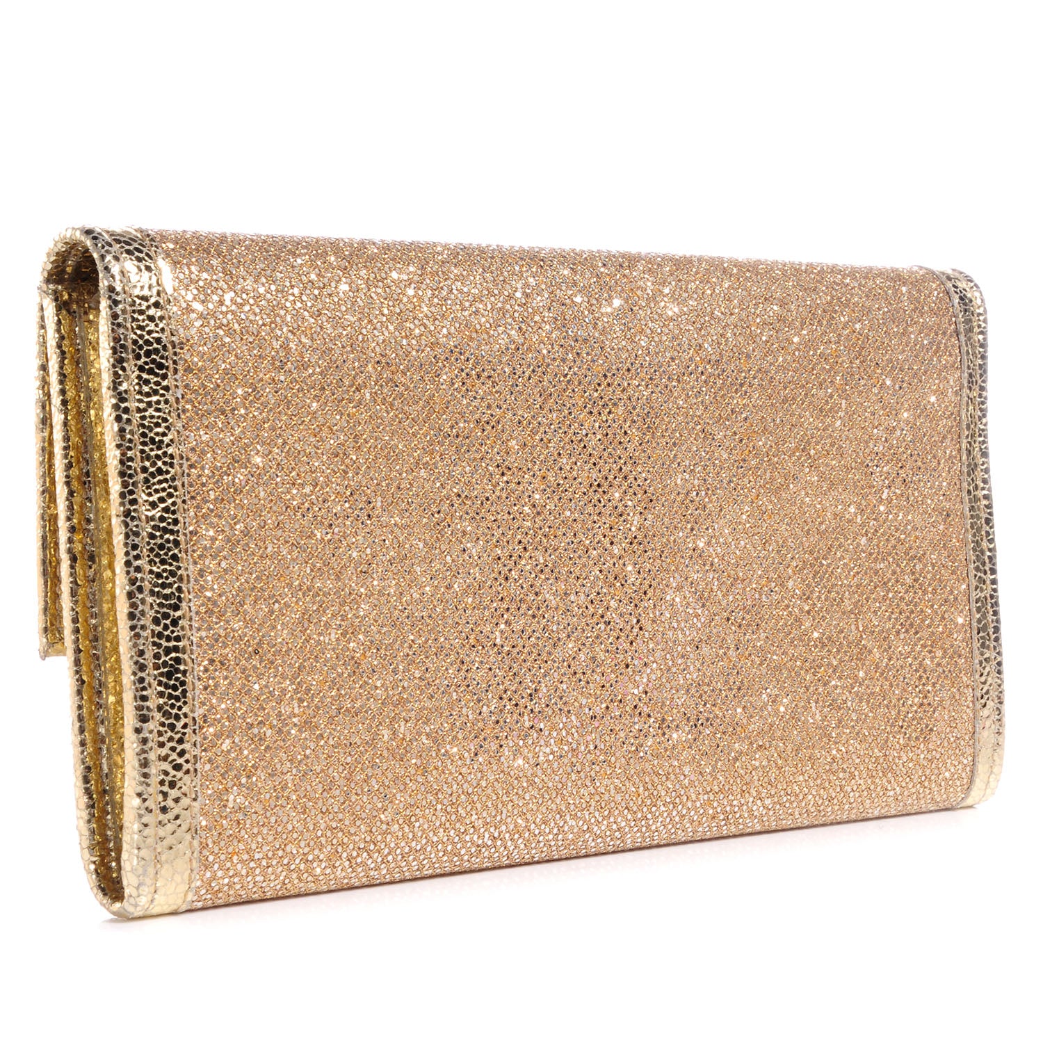Jimmy Choo Glitter Fabric Reese Clutch Wallet Metallic 2 of 11