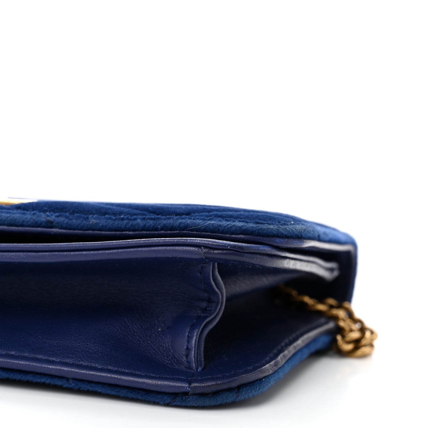 Gucci Velvet Matelasse GG Marmont Mini Bag Cobalt Blue 9 of 9