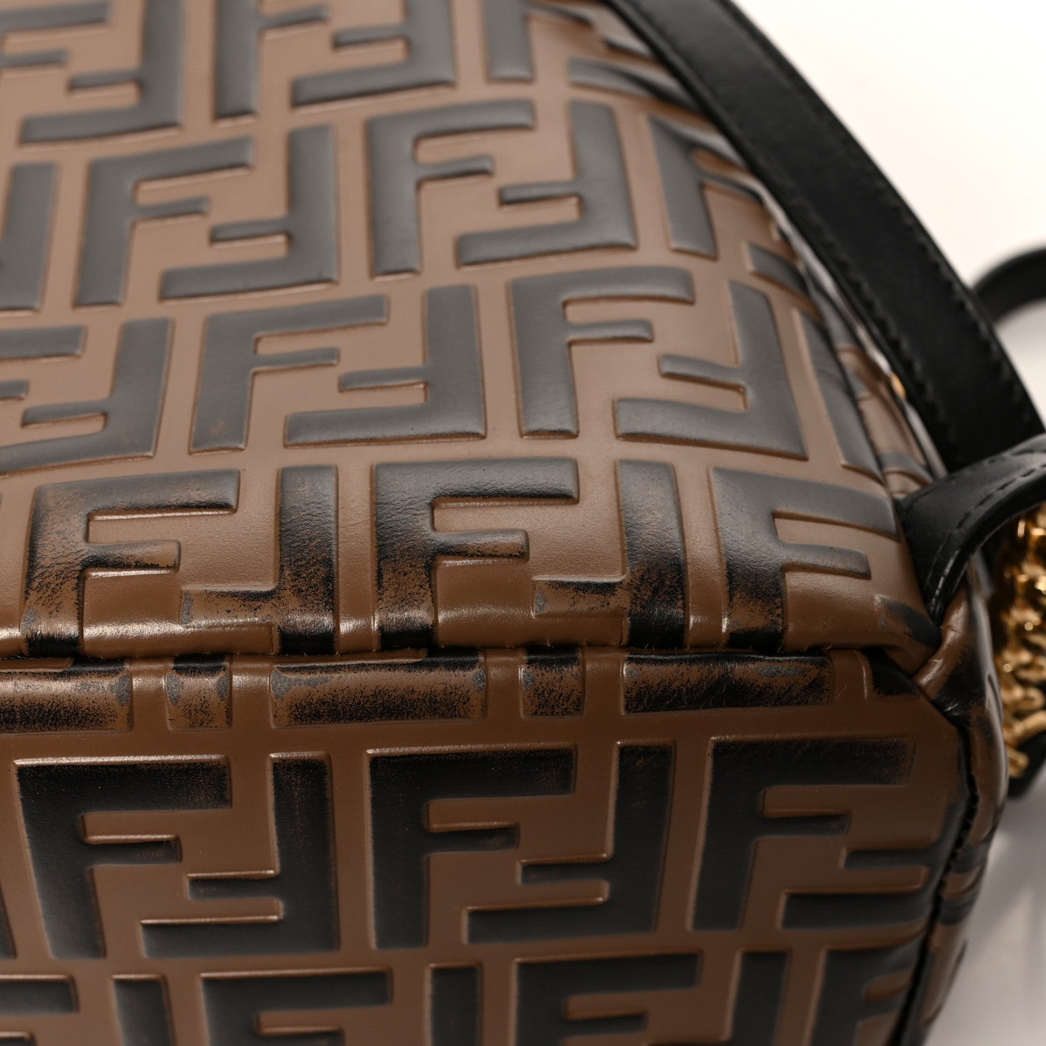 Fendi Vitello Bi-Color FF 1974 Embossed Mini Backpack Maya Black 14 of 15