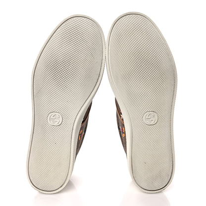 Gucci X DISNEY Mini Vintage GG Supreme Monogram Mickey Mouse Mens Slip-On Sneakers 9 Beige Vintage Sun Oil 5 of 10