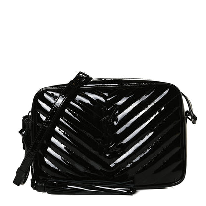 Saint Laurent Patent Calfskin Matelasse Monogram Lou Camera Bag Black 1 of 12