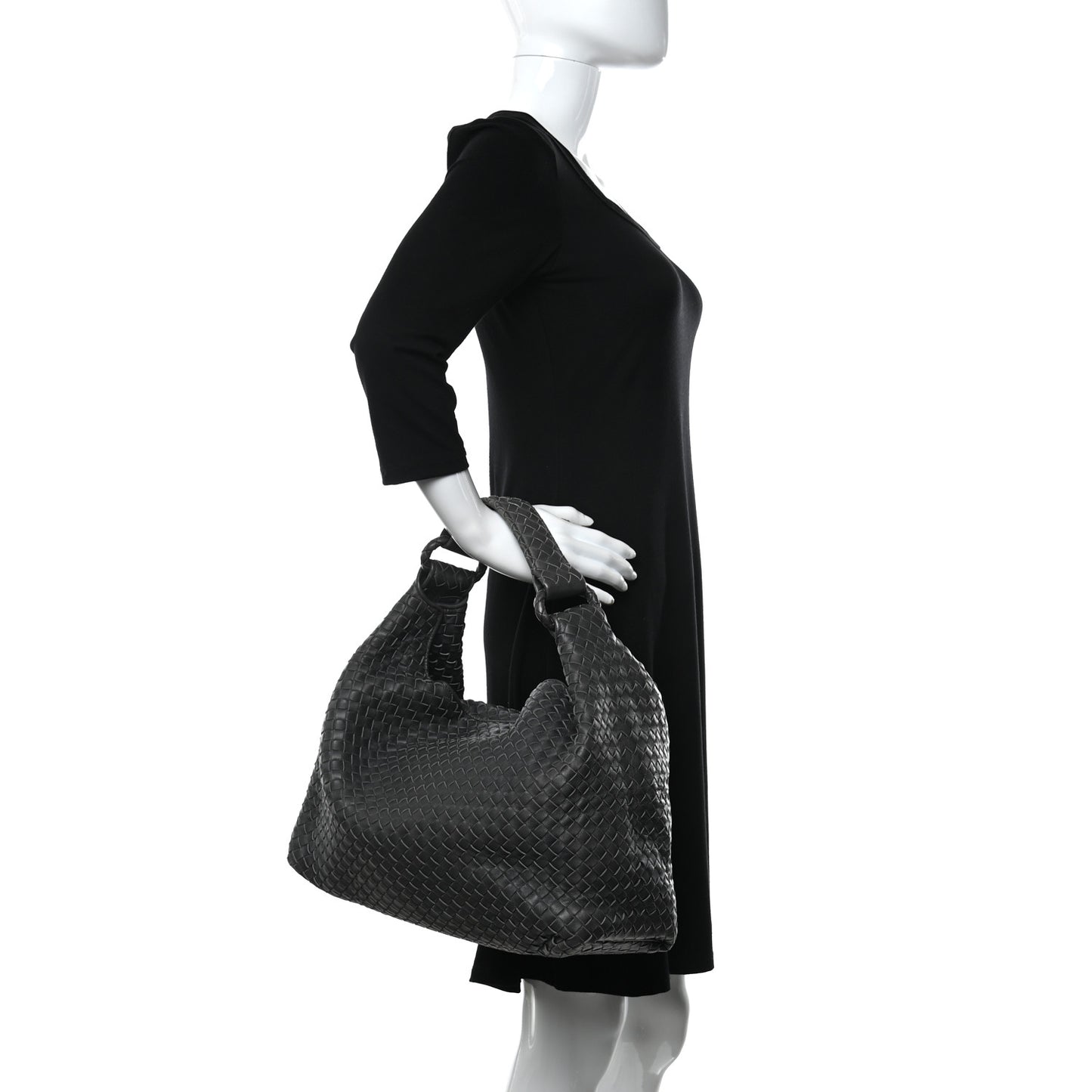 Nappa Intrecciato Sloane Hobo Ferro Gray
