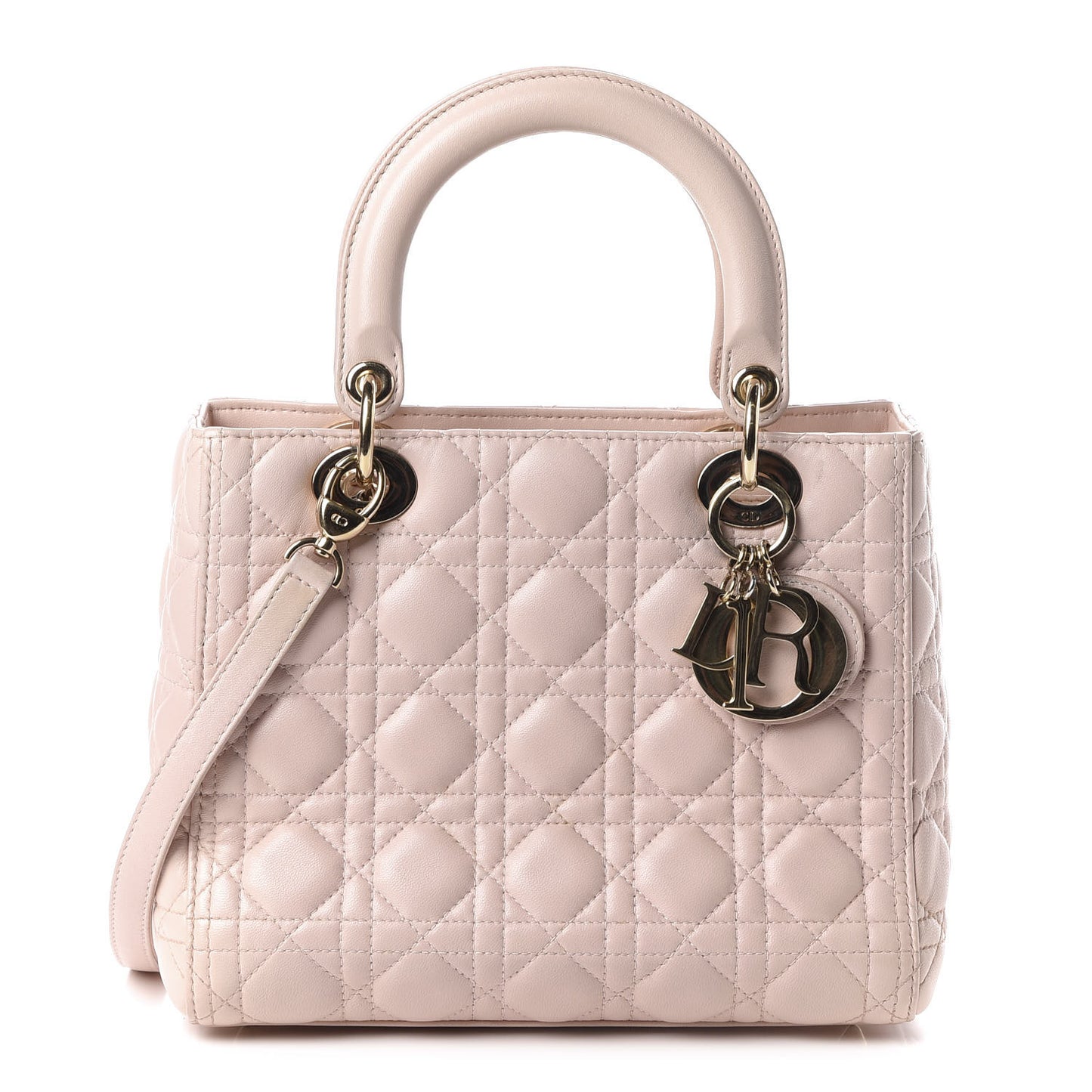 Lambskin Cannage Medium Lady Dior Light Pink