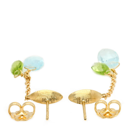 Marco Bicego 18K Yellow Gold Blue Topaz Peridot Drop Earrings 3 of 6