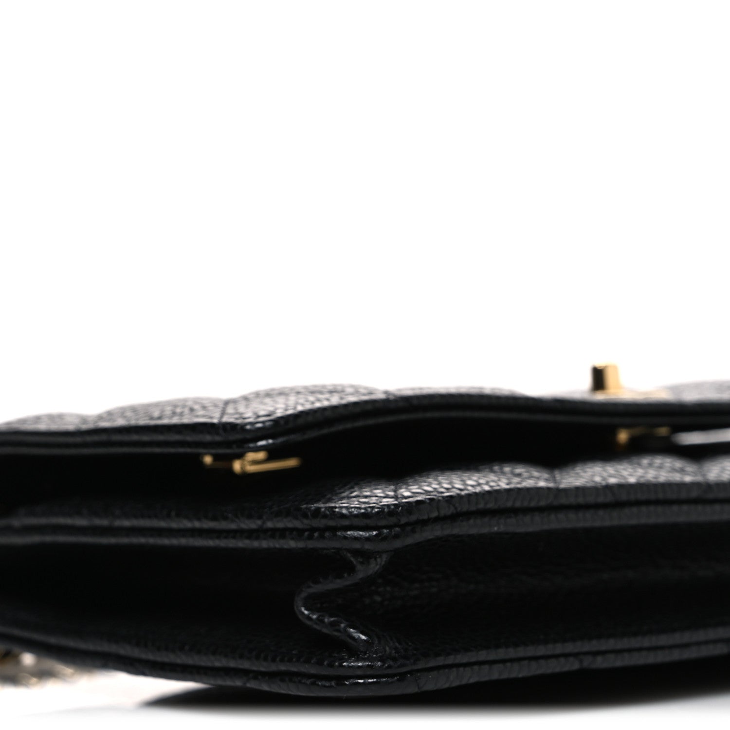 Chanel Caviar Quilted CC Turnlock Wallet On Chain WOC Black 10 of 12