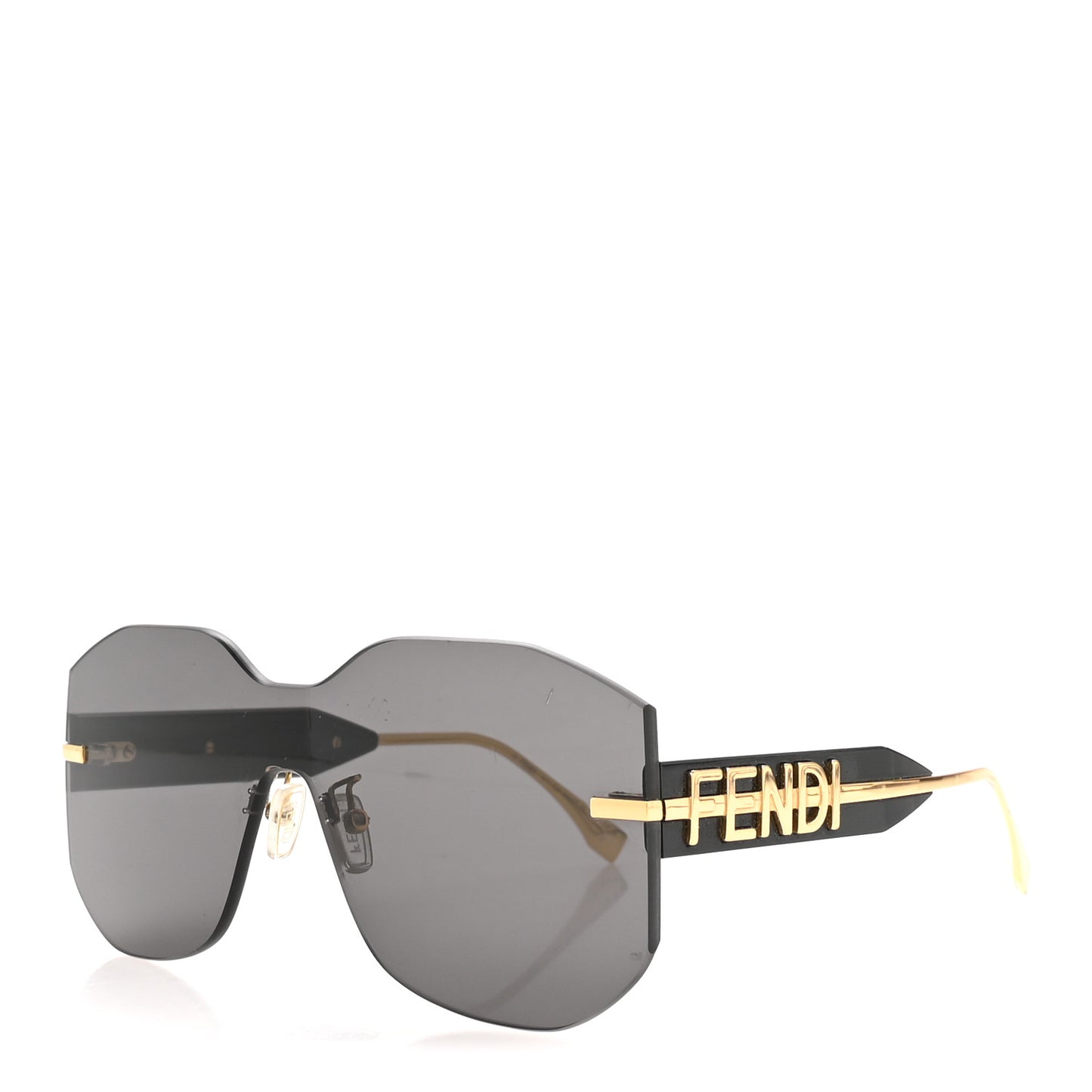 Acetate Metal Fendigraphy Shield Sunglasses FE 40067U  Black