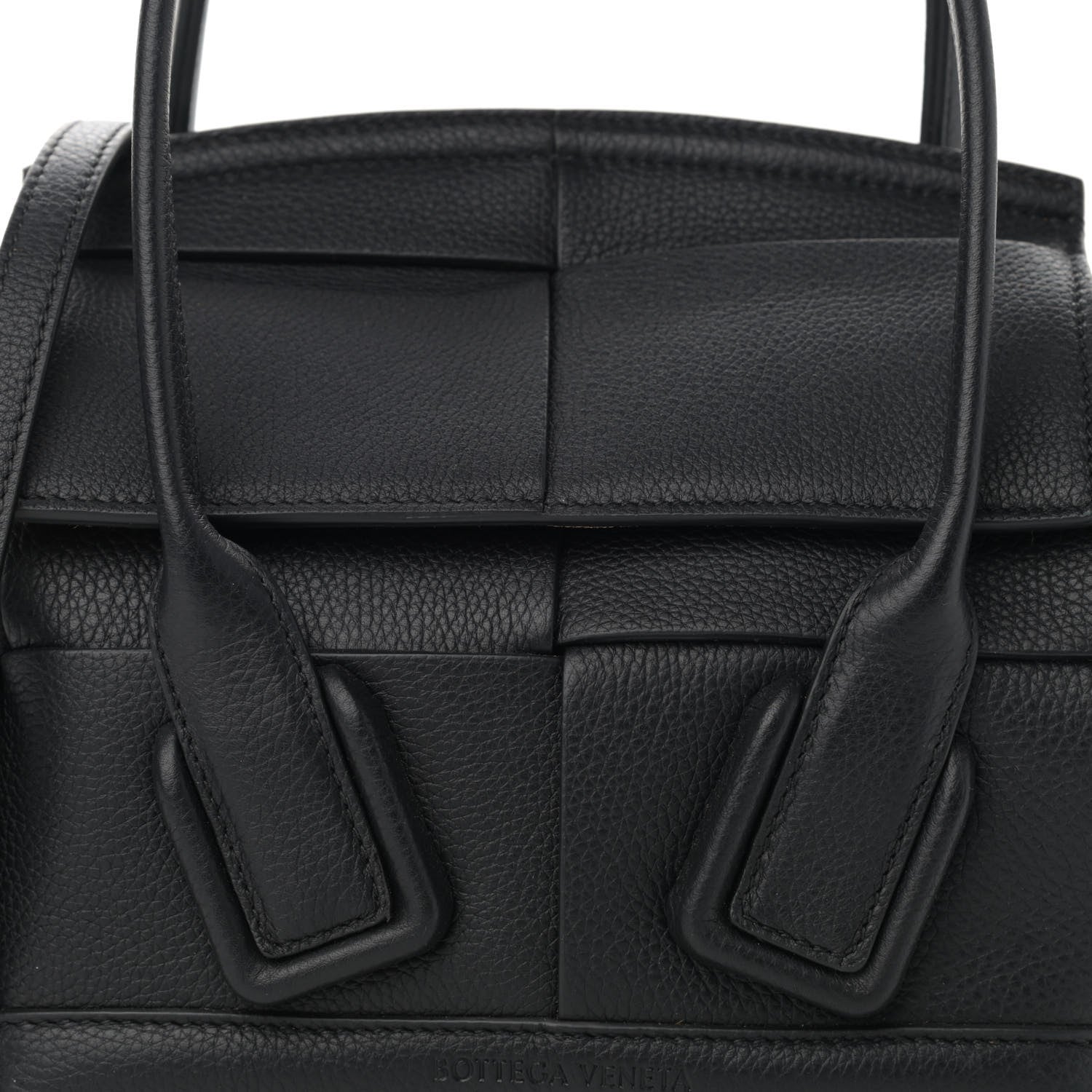 Bottega Veneta Grained Calfskin Mini Maxi Intrecciato Arco 33 Black 8 of 10