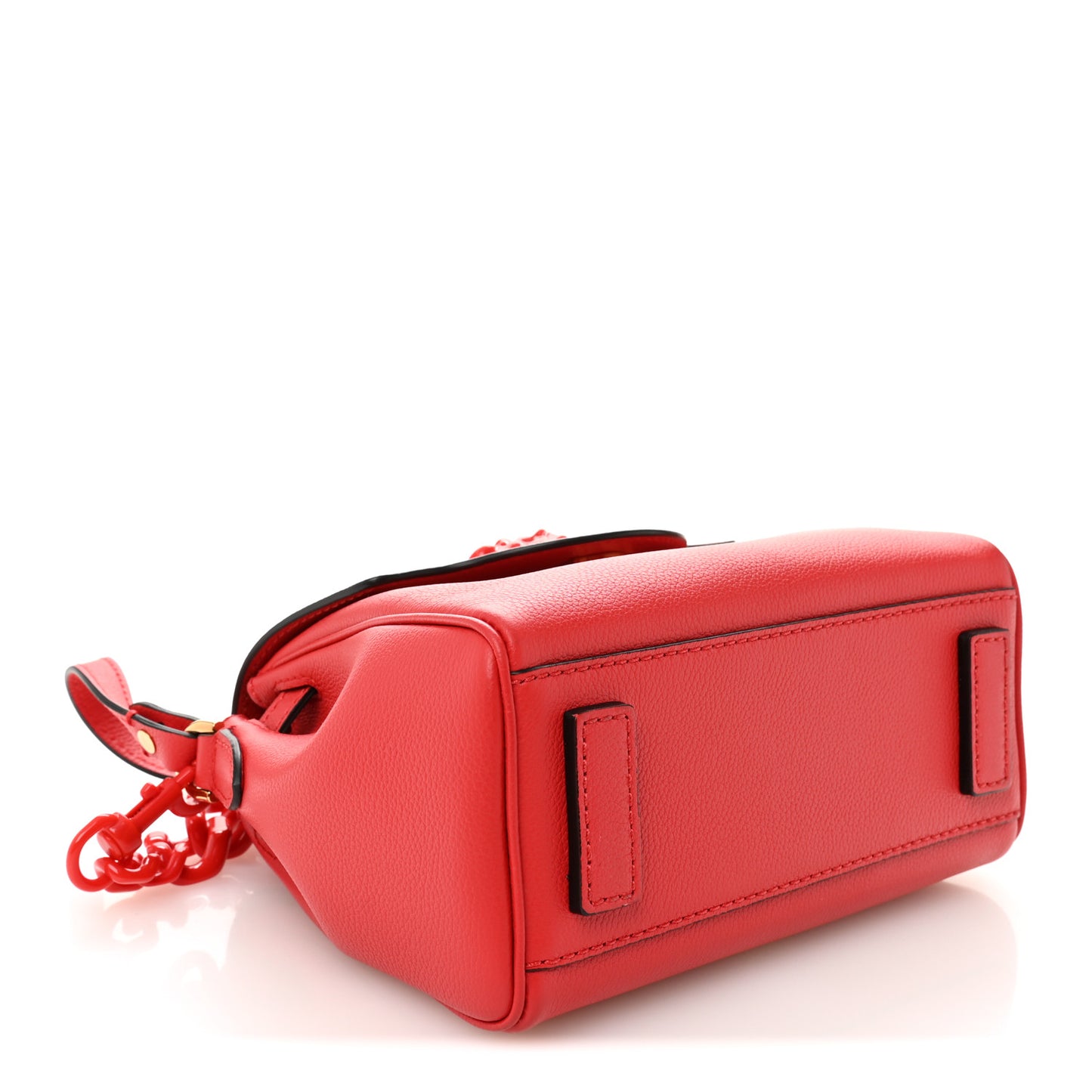 Grained Calfskin Small La Medusa Top Handle Bag Red