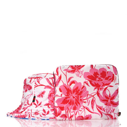 Gucci Silk Monogram Bob Reversible Flora Bucket Hat with Pouch  Pink Blue White 5 of 16