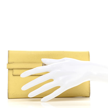 Hermes Epsom Kelly Longue Wallet Soufre 2 of 14