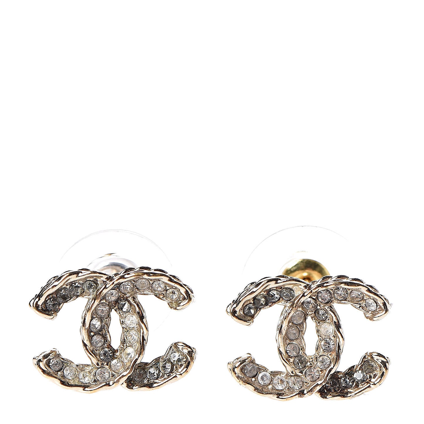 Crystal CC Earrings Light Gold