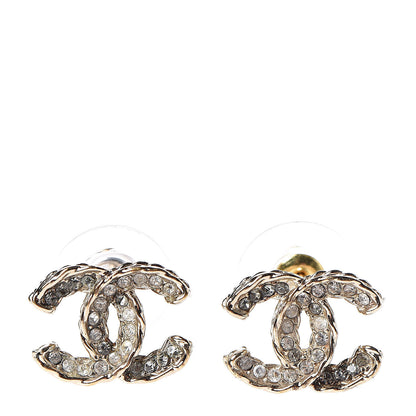 Chanel Crystal CC Earrings Light Gold 1 of 5