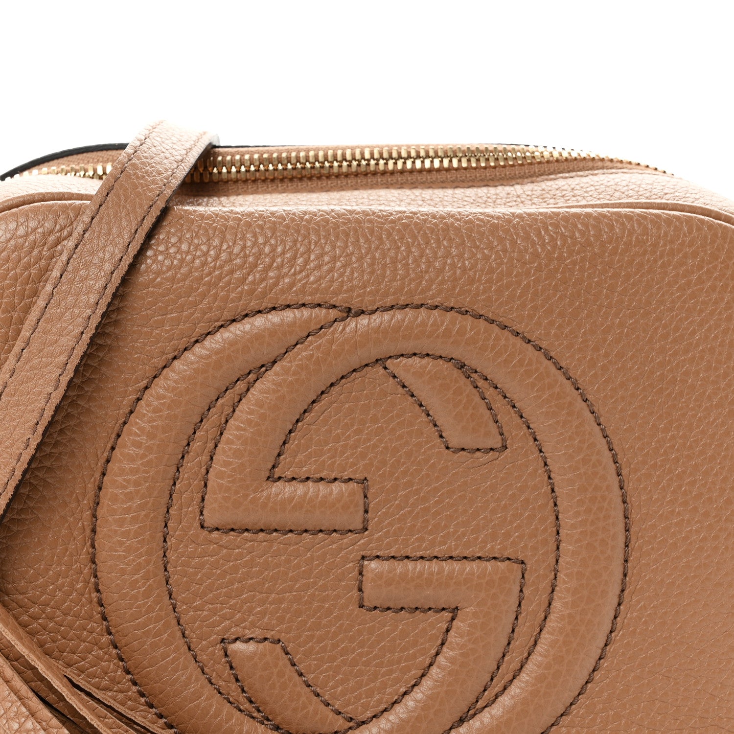 Gucci Pebbled Calfskin Small Soho Disco Bag Camelia 7 of 10