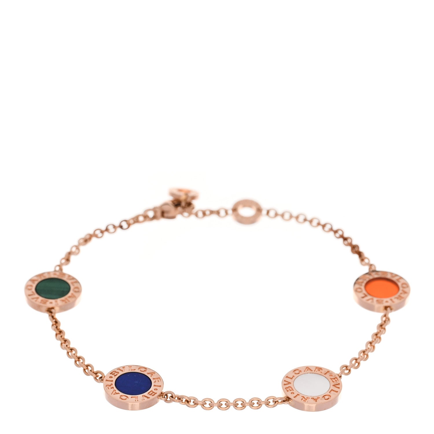 Bulgari 18K Rose Gold Multi Gemstone Bvlgari Bvlgari Bracelet ML 1 of 6