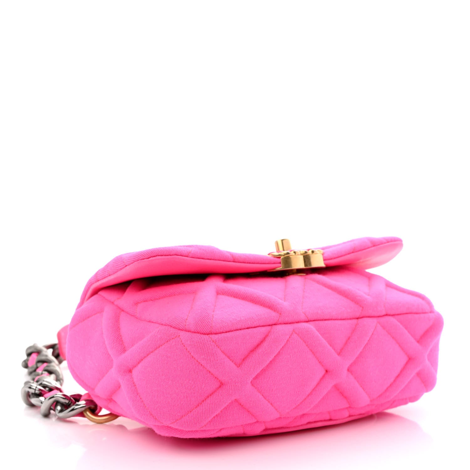 Chanel Jersey Quilted Chanel 19 Waist Bag Pink 4 of 14