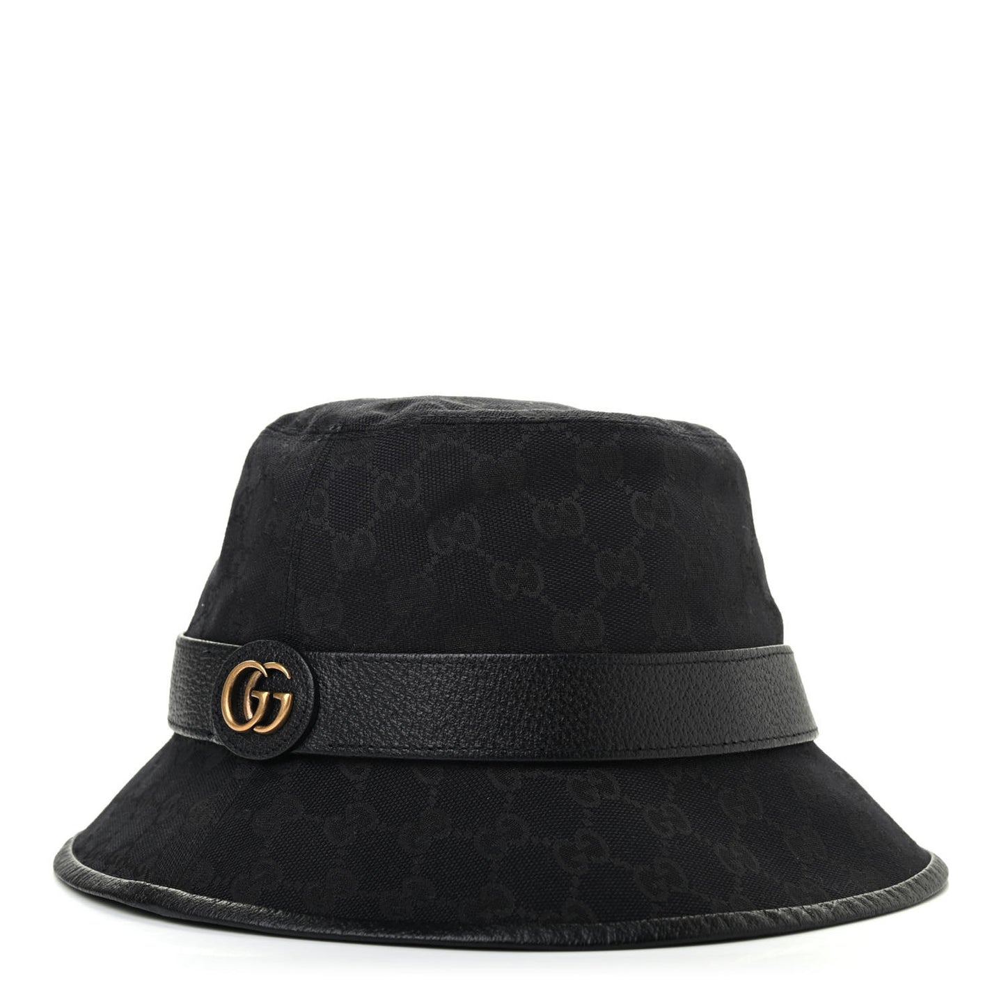 Monogram Textured Dollar Calfskin GG Jago Bucket Hat L Black