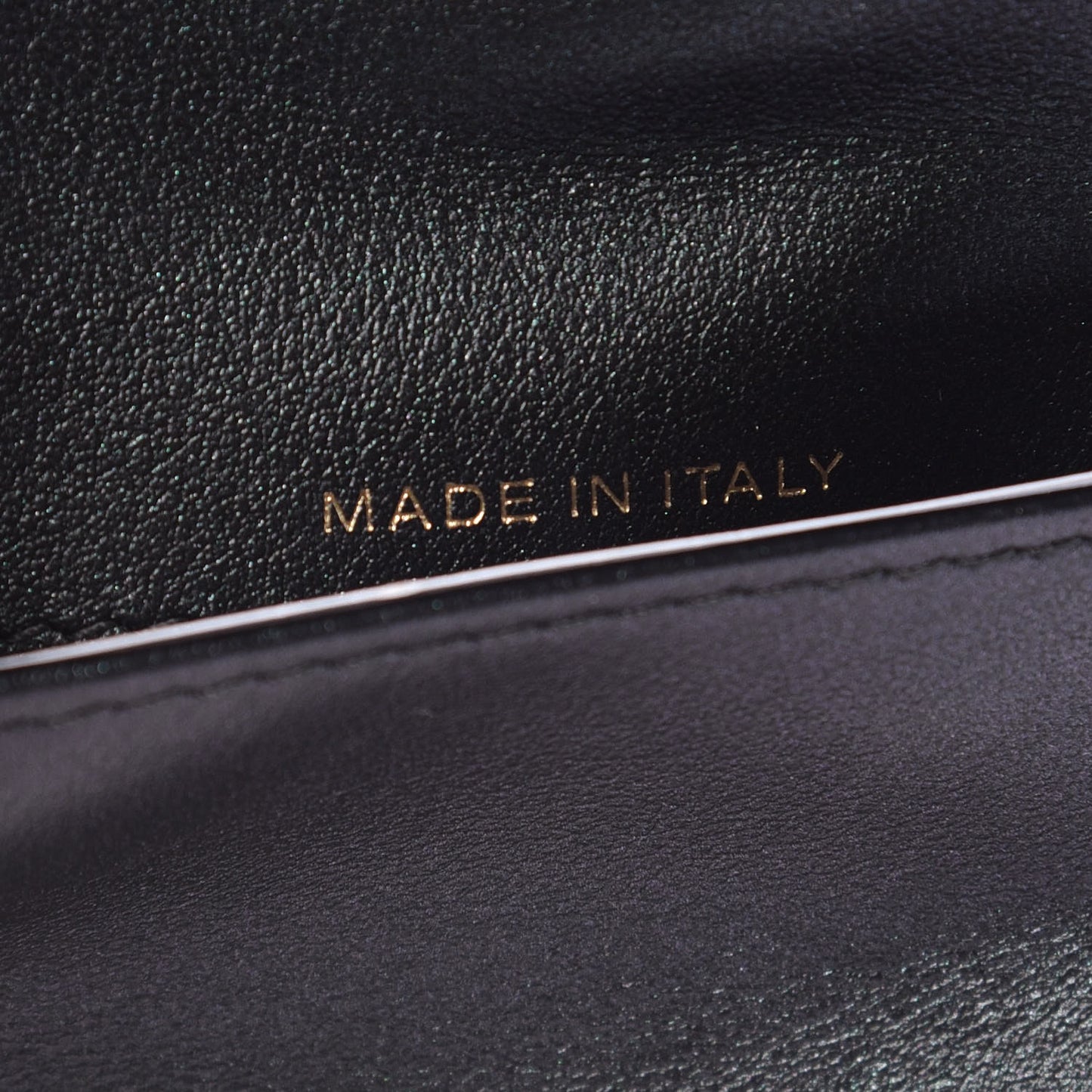 Iridescent Caviar Quilted Small Flap Wallet Black